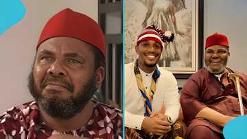 Tears: Pete Edochie pays emotional tribute to late Alexx Ekubo as actor is laid to rest