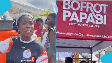 Bofrot seller mounts stand at Porials Pitch, netizens amazed: "Did she make money?"