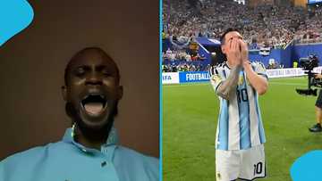 Black Sherif shows ultimate love for Lionel Messi in wild celebrations as he speaks a foreign language, video