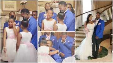 Groom cries as he adopts bride’s children on the altar on their wedding day