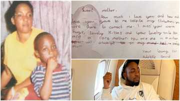 Davido shares emotional note he wrote to mum after she passed away while he was still young