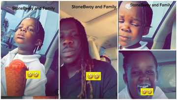 Stonebwoy: 1GAD And His Kids Cj And Jahjah Chill In His Brand New Bentley Eating Ice Cream