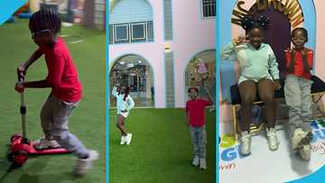 Stonebwoy's kids visit Nana Ama McBrown's kids lounge for hairdos and fun time, video stirs reactions