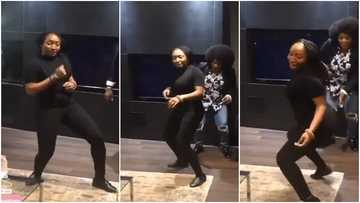 Queen Baby: Lady in black jeans dances with amazing talent, pulls Ankara dress, gives stunning steps in video