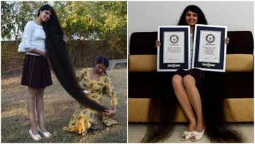 17-year-old girl holds world record with over 6ft long hair in amazing photos