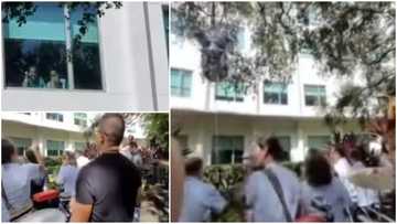 Man shows up at hospital with live band to sing and dance for his friend receiving treatment, video melts hearts