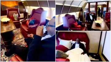 Billionaire 'chills' in private jet, sips drink in plane with bedroom; video pops up