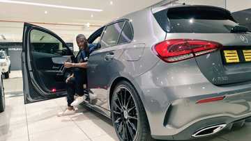 Soft Life: Young 'rich kid' buys himself luxury Mercedes Benz for his b'day; shares amazing photos