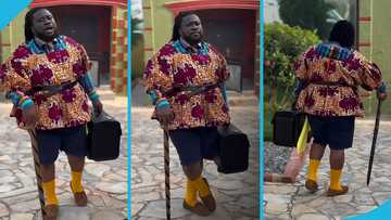 Ajagurajah challenges Osebo The Zaraman in latest round of fashion battle, rocks women's Kaba in video