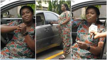 "Don't be intimidated by men": Nigerian mum, 35, becomes a taxi driver, proudly does her job in viral video