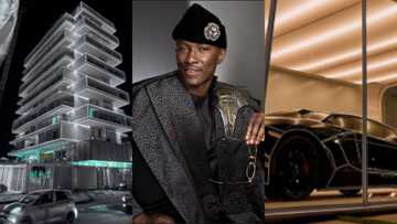Nana 'Cheddar' Bediako: Photos of billionaire's new huge building with luxury sports car in Osu