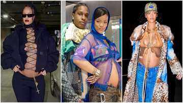 Maternity fashion: Expectant mum Rihanna steps out in another baby regal bump-bearing ensemble