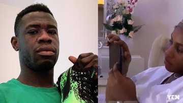 Afriyie Acquah flaunts main chic after his BJ video with sidechic (video)