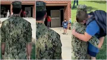 Boy's Reaction after Seeing His Military Officer Brother Again Warms Hearts Online, Video Makes People Cry