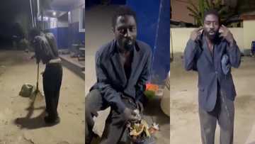 Thief caught stealing from police station; made to sweep, sing and given kenkey