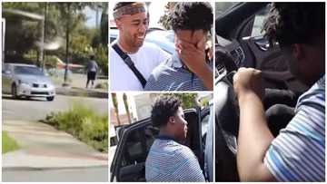 Boss sacks employee for coming late, runs after & gifts him new car in cute video, the worker cried