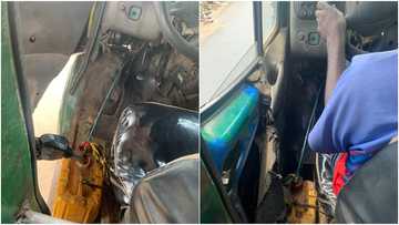 Interesting photo drops as Trotro uses Kufuor gallon as fuel tank