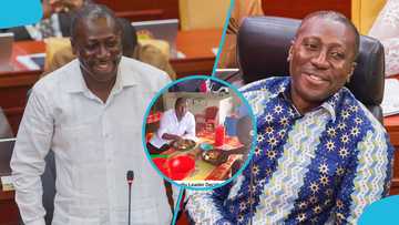 Afenyo-Markin eats Fufu with his colleague at a local chop bar, video stirs reactions