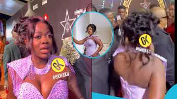 TGMA 24: Ghanaian TikToker Asantewaa suffers dress failure as her fans comment on her oversized corset dress