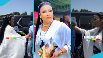 Nana Agradaa angrily shoves bodyguard in heated moment as Empress Gifty's fans heckle her, video