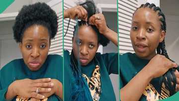 "To braid hair is GHC1,300": Lady based in UK makes her hair herself after hearing price