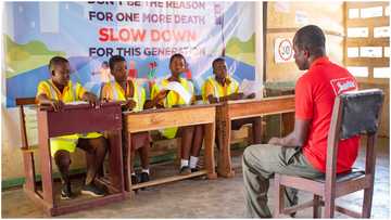 Children from Kaneshie school trained to interview & coach drivers on road safety