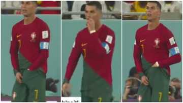 "He dey use juju": Video of Cristiano Ronaldo 'eating food from his pants' during Ghana-Portugal match causes stir