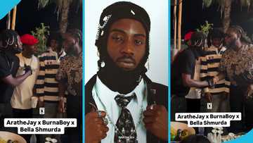 Bella Shmurda introduces AraTheJay to Burna Boy, Ghanaians excite as video trends