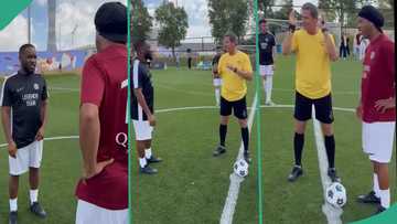 Jay Jay & Ronaldinho play against each other in PSG legends' football match: "Okocha will win"