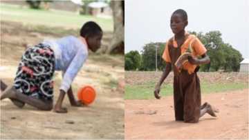 Agnes Mba: Meet the 9-year-old Ghanaian disabled girl who crawls 2km to school and back home daily
