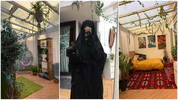 Lady shows off plush interior in family house with transparent glass roof, stuns many