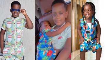 Adorable video of Tracey Boakye's son cuddling and singing for sister warms hearts