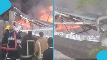 Fire guts a plastic factory site at Weija Junction, one fireman injured