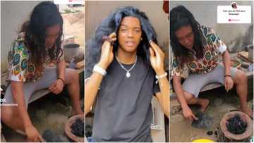 Handsome young man stirs reactions with his perfect Twi accent; flaunts long hair in video