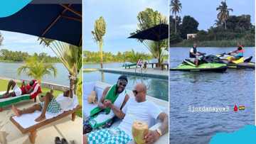 Mubarak Wakaso, Jordan Ayew and Dede Ayew eat and chill at plush resort