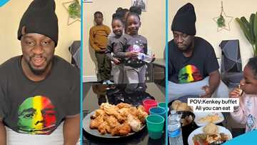 UK-based man imbues Ghanaian culture In his kids, teaches them how to eat Ga kenkey