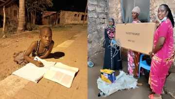 Determined boy spotted doing homework using street light gifted solar panel, lights by well-wishers