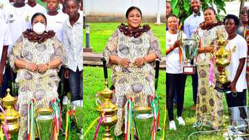 WAFU Champions Hasaacas Ladies present trophies to First Lady Rebecca Akufo-Addo