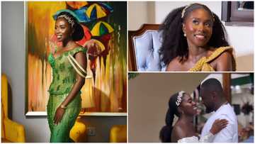 Ghanaian melanin bride looks impeccable in a backless dress and thigh-high lace gowns for her wedding reception