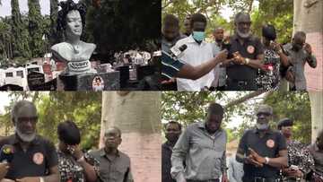 Ebony's mother breaks down as family visit singer's tomb on 3rd anniversary; sad video drops