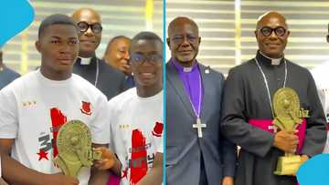 NSMQ 2024: Mfantsipim School presents trophy to presiding Methodist Bishop