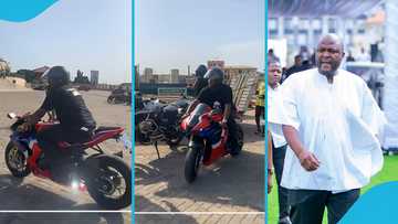 Ibrahim Mahama flaunts his motorbiking skills as he hits the streets with his crew in a video