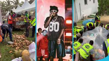 Stonebwoy's Bhim Fest: Buz Stop Boys clean piles of rubbish at 4 am, video awes many Ghanaians