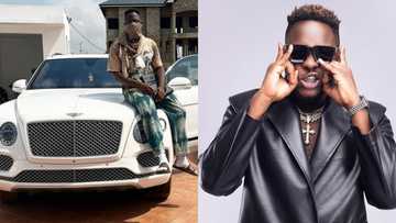 Chairman, anything for the girl? - Fella Makafui reacts as Medikal flaunts Bentley, other cars in his mansion