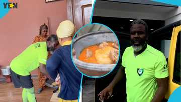 Ex-Bayern Munich star Sammy Kuffour goes viral as he enjoys small bowl of fufu and 4 pieces of goat meat