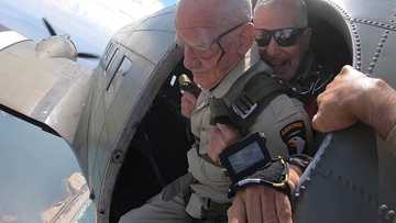 World War 2 veteran parachutes from plane to mark 100th birthday