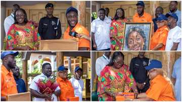 Beautiful photos and video drop as Otumfuo sends Ras Nene, other Kumawood stars to deliver Val's Day gift to his wife