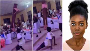 Video of young man holding a whole bench with his teeth while dancing at event causes huge stir