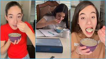 Meet Olivia, the white lady whose favourite food is gari soaking