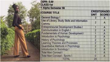 Do am if ibi easy - Cute lady celebrates getting 5.0 CGPA after scoring A in all her courses, many react